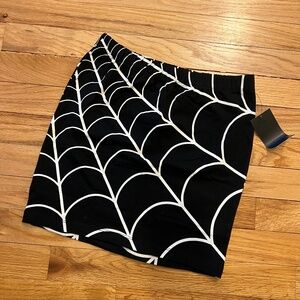 Kreepsville 666 spider web mini skirt